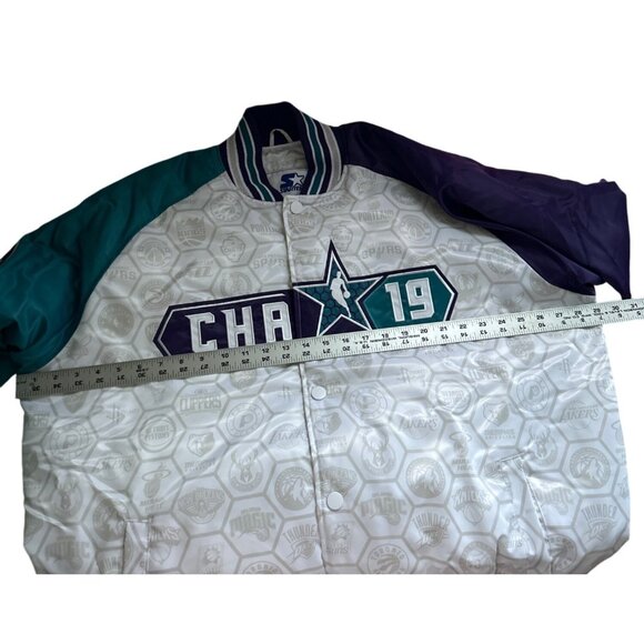 Starter NBA Charlotte 2019 All-Star Game Jacket 2XL White Teal Purple - Picture 4 of 11